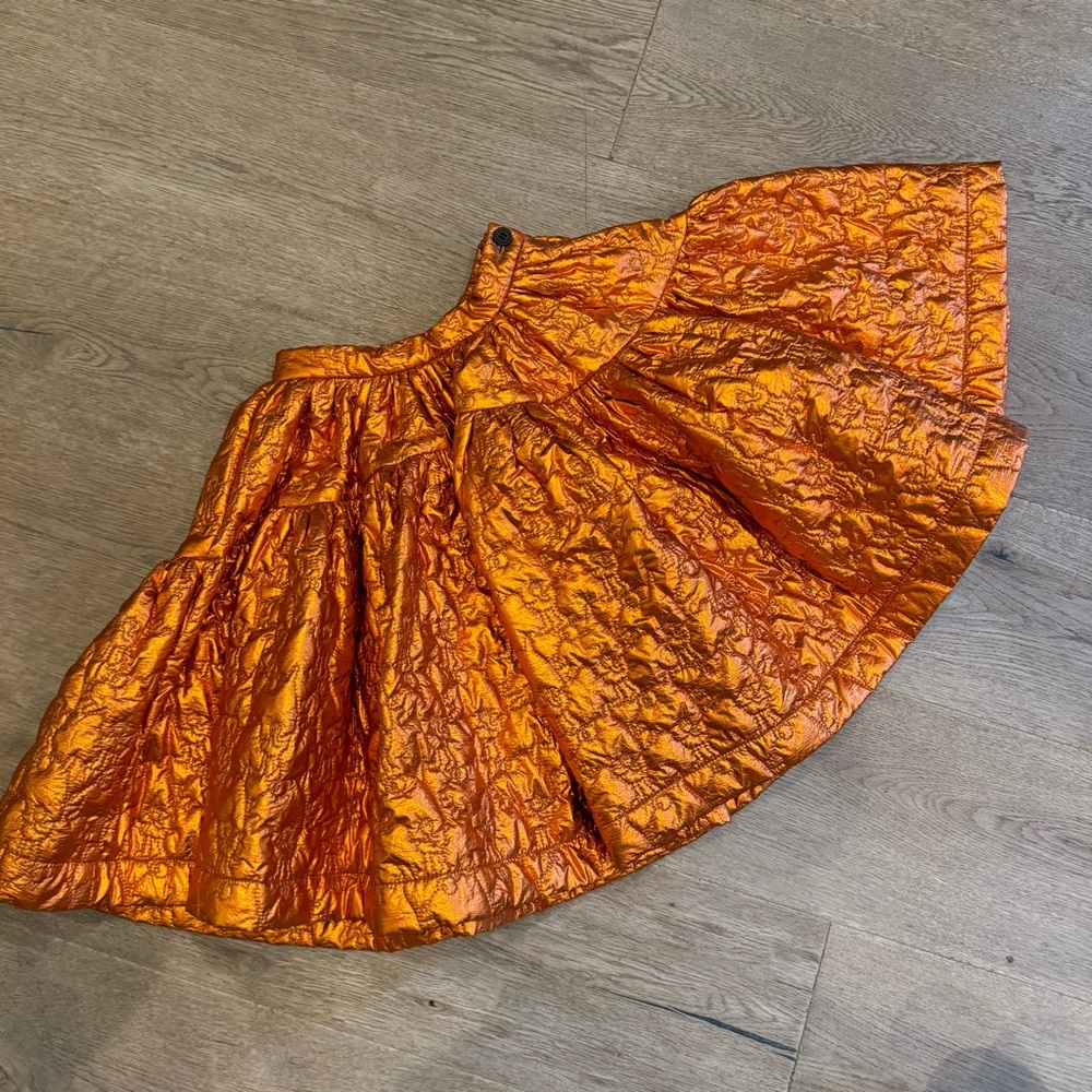 Caroline BOSMANS quilted Orange Midi Skirt